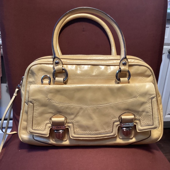 Coach Yellow Leather Poppy Satchel Handbag Shoulder Bag No. A1269-17888 - Picture 2 of 16